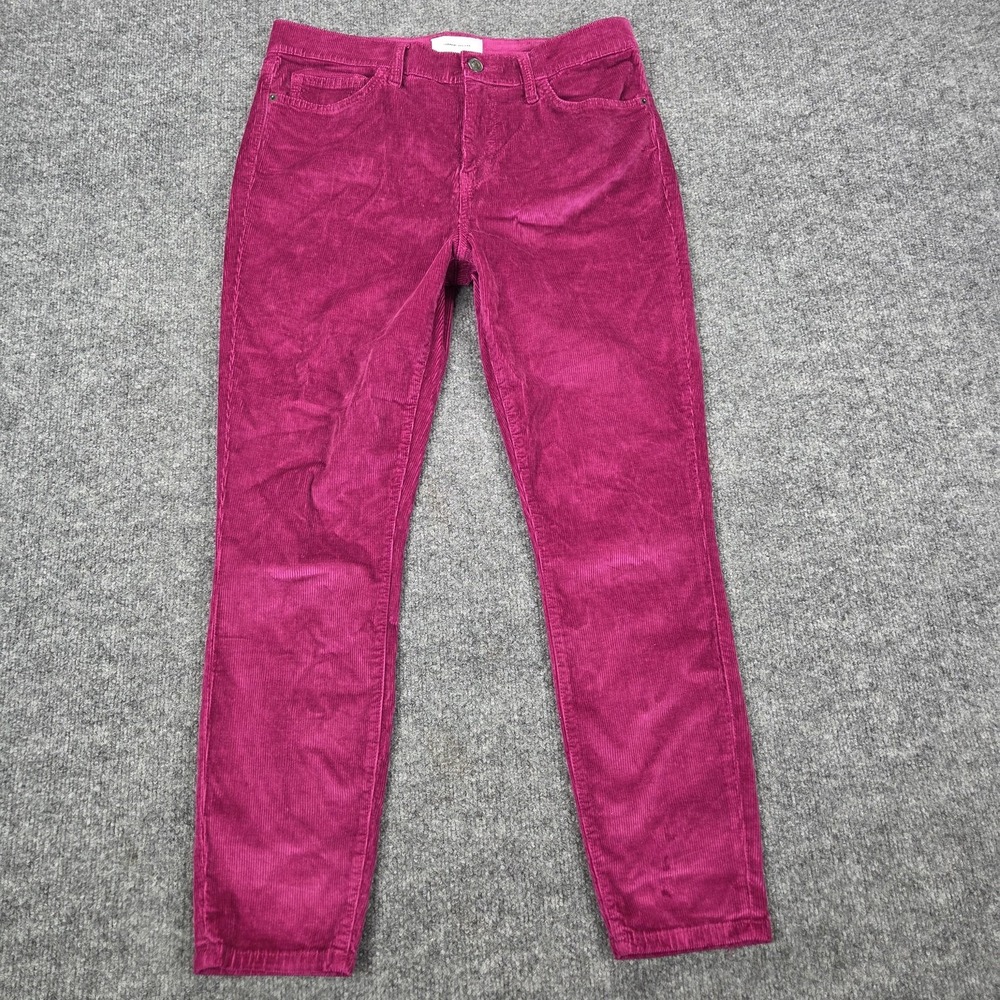 Current/Elliott Pants Womens 32 Pink Corduroy Ankle Slim Fit Stretch Casual